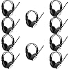 Retekess TR101 FM Headphone Radio,Hearing Test Headphones,3.5MM AUX Jack Compatible with Phones,Computers and Tablets,Suitable for School,Travel,Conferences,Training (10 Packs)