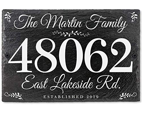 Slate Address Plaques - Customized Wall Plaque House Address Plaque for Outside - Personalized Address House Plaque Home Address Signs for House
