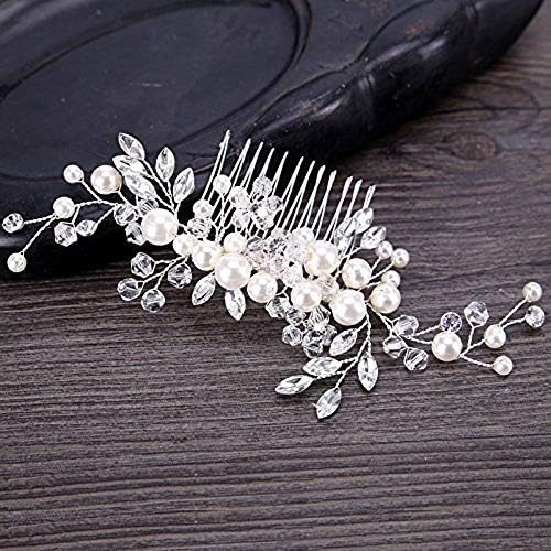 Samidy Bridal Flower Side Hair Clips Pearl Bridal Headpiece Wedding Accessories