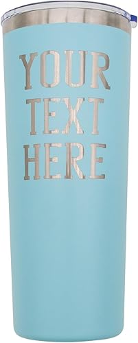 Miniatura 9 de Vaso personalizado para añadir tu texto personalizado, vaso de 20 onzas con tapa y pajita, acero inoxidable, grabado con láser, aislado al vacío,