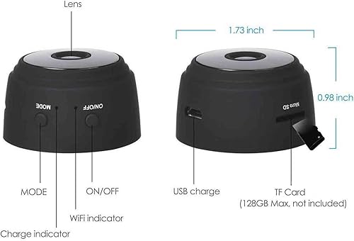Miniatura 2 de Cámara inalámbrica WiFi, micro cámara inteligente con visión nocturna, cámaras para interiores y exteriores, cámara de seguridad para el hogar,