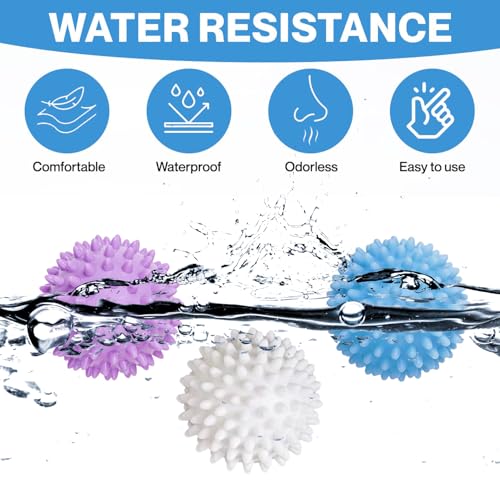 Reusable Dryer Balls Anti Static, 6 PCS Laundry Agitator Balls for Laundry, Blue Purple White Non-Toxic Washing Balls Tangle Free for Washer, Softens Fabrics, Prevents Tangles, Enhances Cleaning