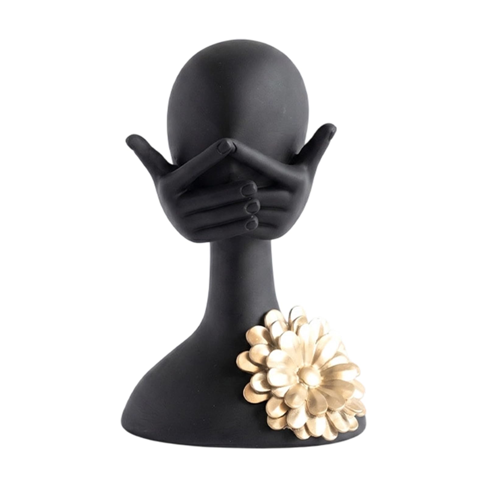 Sculpture Abstraite pour la Maison en résine Noire Mate avec, C
