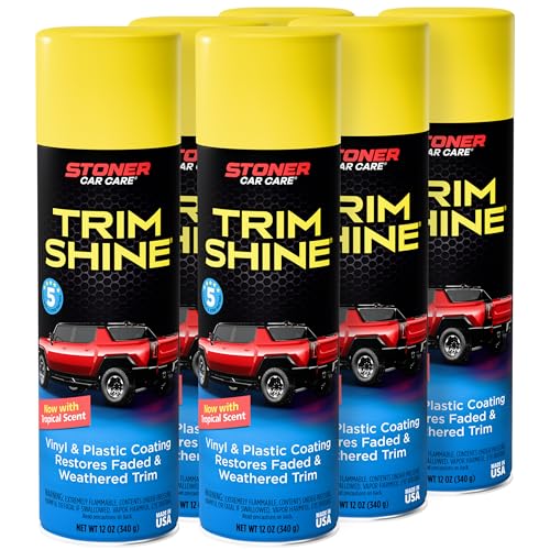 Stoner Car Care 91034-6PK Trim Shine – Black Trim and Plastic Restorer for Cars – Vinyl and Plastic Trim Protectant Coating for Interior and Exterior Use – Fast-Drying No Sling – 12 oz (Pack of 6)