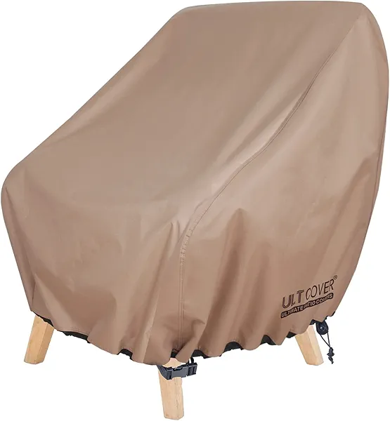 ULTCOVER Waterproof Patio Chair Cover – Outdoor Lounge Deep Seat Single Lawn Chair Cover Fits Up to 28W x 30D x 32H inches