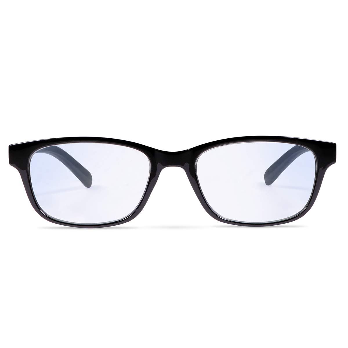 LJIMI Okulary do czytania dla kobiet i mężczyzn, anty-niebieskie światło, pomoc w widzeniu, retro pomoc w czytaniu, okulary zapobiegające zmęczeniu, czarny, 1.25