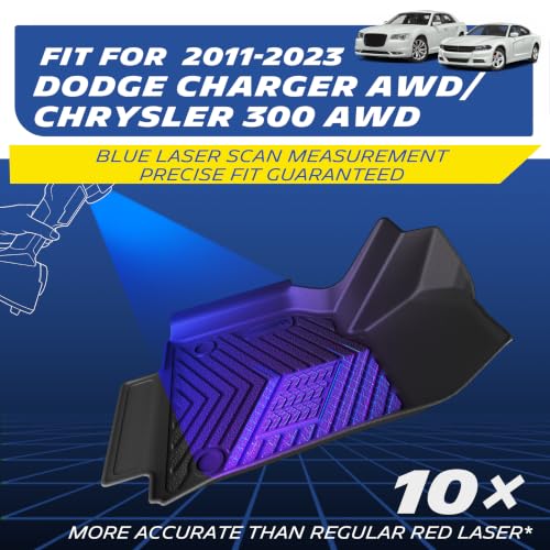 Image of Michelin Vehicle Mats for 2011-2023 Dodge Charger /Chrysler 300 AWD(3 Piece) | All-Weather TPE Custom Fit Liner, Premier