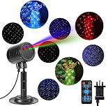 Ruiqas Moving Full Sky Star Projector Lights,Indoor/Outdoor Waterproof Party Stage Light with 3 Color Changing,Motion Firefly Light with Remote Control for Garden Home