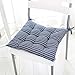 ZHANGYY Cuscini per sedie da Pranzo con Lacci, Comodi Cuscini per sedie a Righe Cuscino per Sedile Facile da Pulire Indoor Outdoor Universale Imbottito-Blu Scuro 45x45cm
