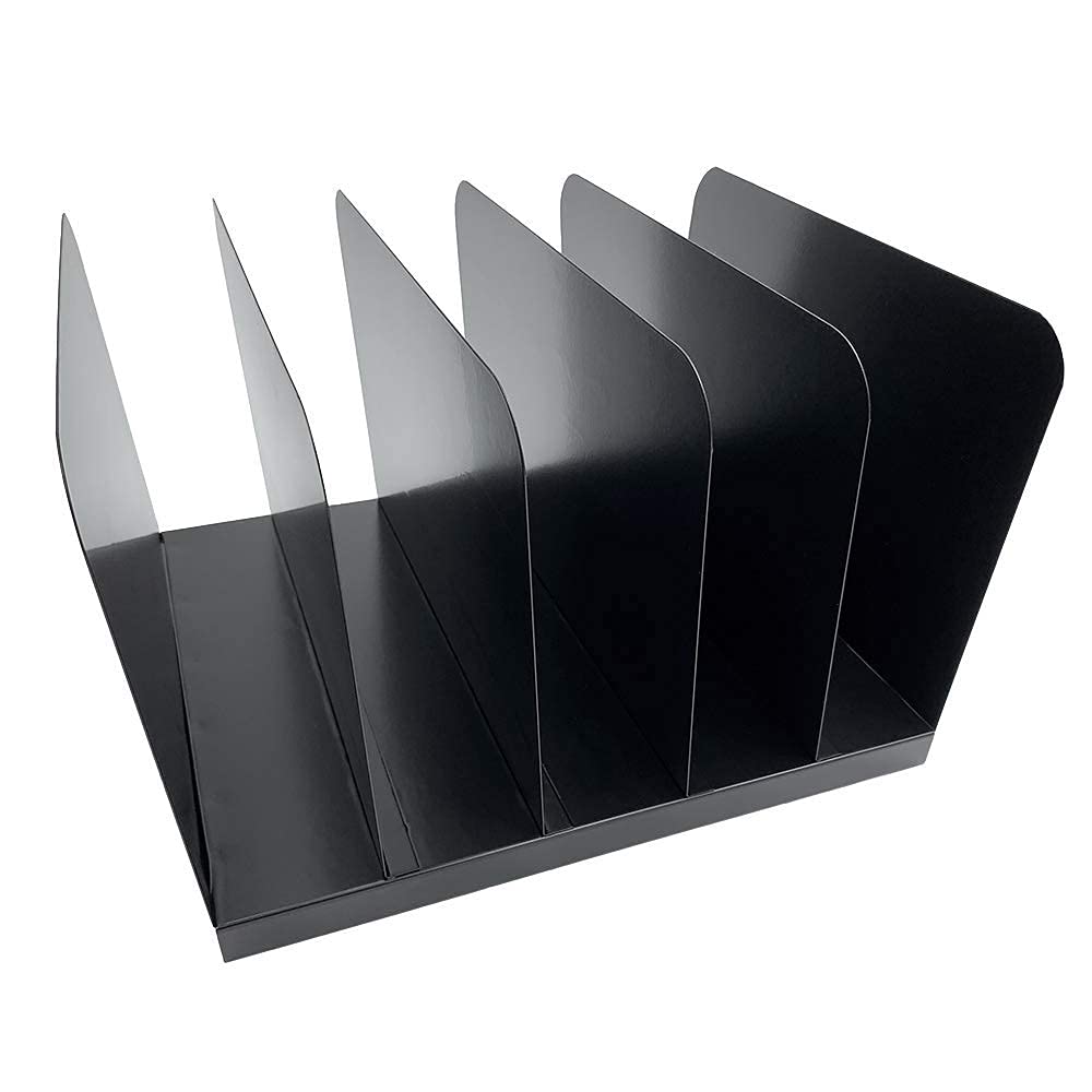 Huron Pionowy stalowy organizer na biurko z 5 otworami, czarny