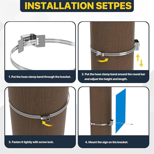 Soporte de fijación para poste, kit ajustable exterior de acero 4