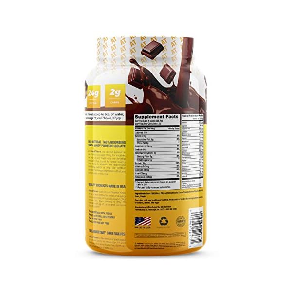 About Time Whey Protein Isolate Chocolate 2lb - 25g Protein, Non-GMO, 0g Fat, 0g Sugars, No Artificial Sweeteners, 32 Servings - Image 4