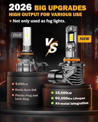 Image of Auxbeam Q15 Series 9005 9006 Fog Lights HB3 HB4 Powersports Lights 36000LM | 500% brightness, built in copper tube, all in one metal, fanless, quiet, cordless, plug and play, 6500k white, sharp beam
