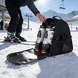 Zedelmaier Klassische Skischuhtasche Snowboardschuhtasche – wasserdichte Skischuh-Tasche für Skifahren & Snowboard, Wintersport geeignet bis EU 44 Schwarz