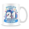 MUGGZ Personalised World's Best 21 Year Old Mug – Custom Name Birthday Coffee Cup – Colourful Blue Design – 11oz Ceramic #3