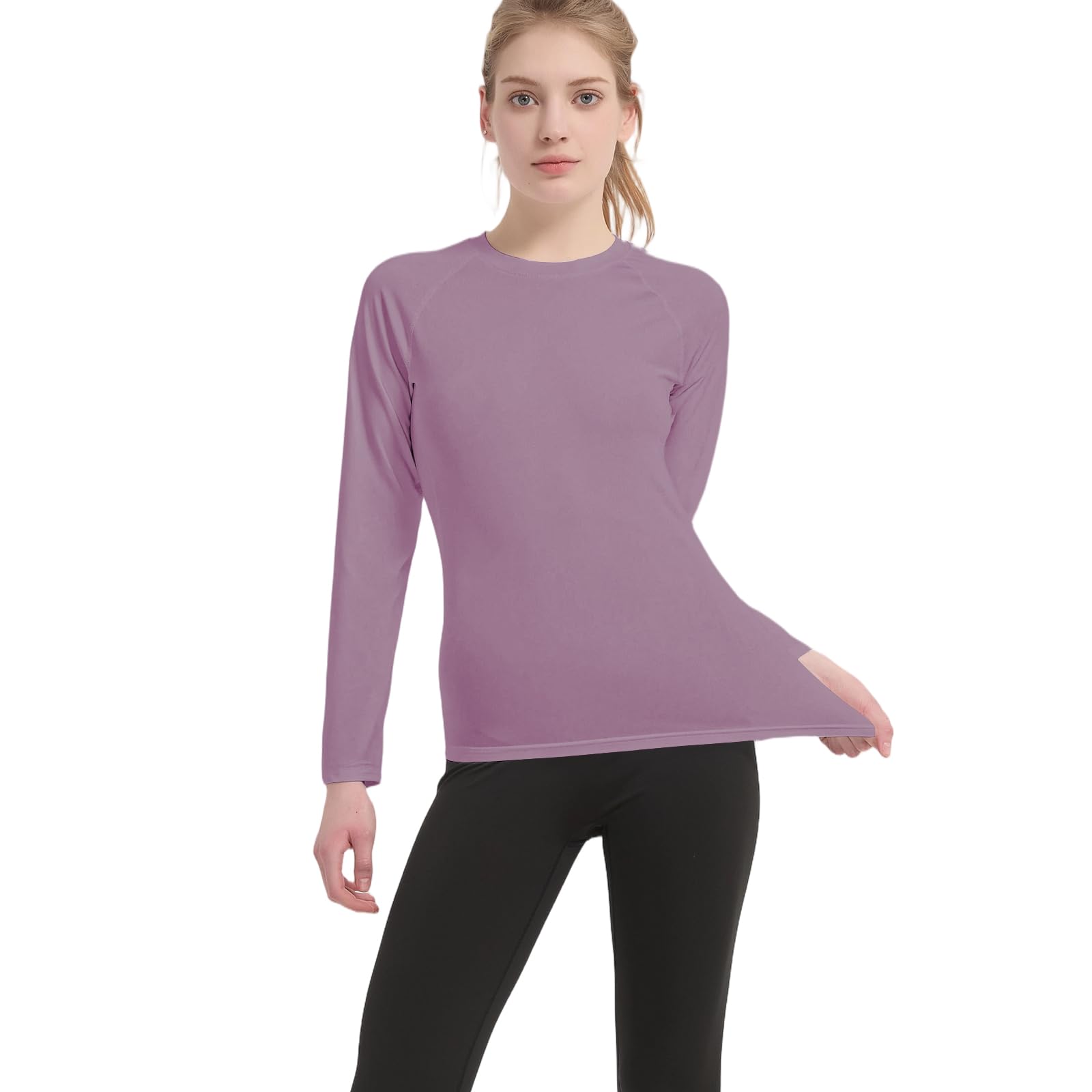 4 Pack Maglietta Compressione Donna Traspirante Asciugatura Rapida Maniche Lunghe Leggero Elastico Base Layer Shirts Yoga Fitness Funzionale Top Sportiva Tee per Corsa Formazione Jogging Viaggi