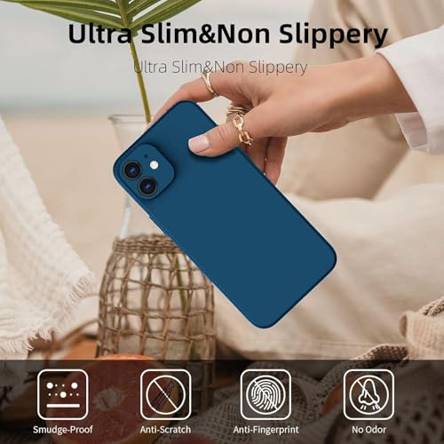 Image of DIZORO Square Candy Liquid Silicone iPhone Case Cover for iPhone 12, All Cube Series with Microfiber Lining Compatible iPhone 12 (6.1 inch) (Cosmos)