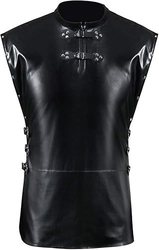 Miniatura 3 de AMNPOLEN Jon Snow Knights - Disfraz de caballeros para adultos, hombres, tronos, Halloween, cosplay, medieval, color negro, de poliuretano, para