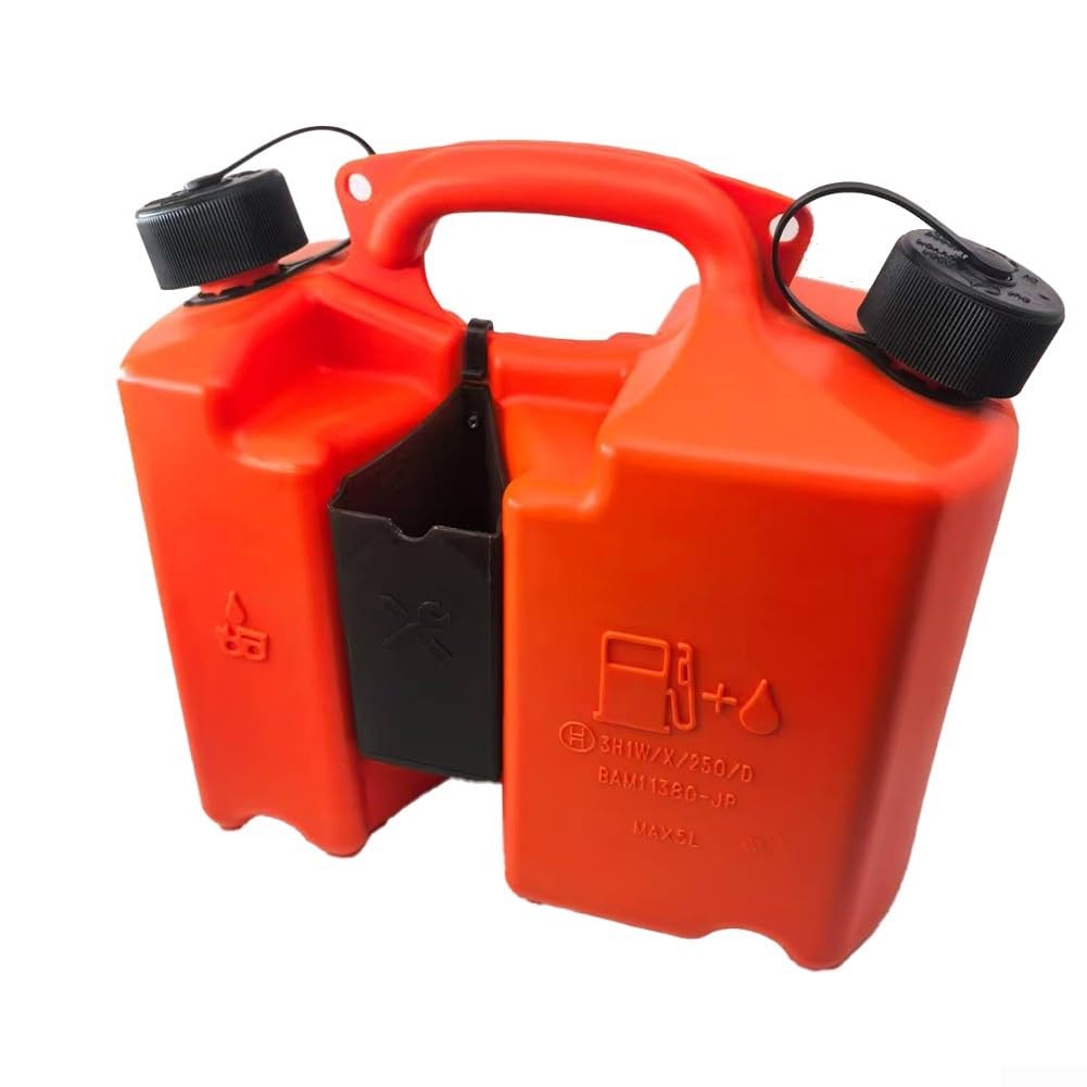 Tanica combinata di olio, tanica da 5 litri di carburante e olio per barra, con porta attrezzi per motosega