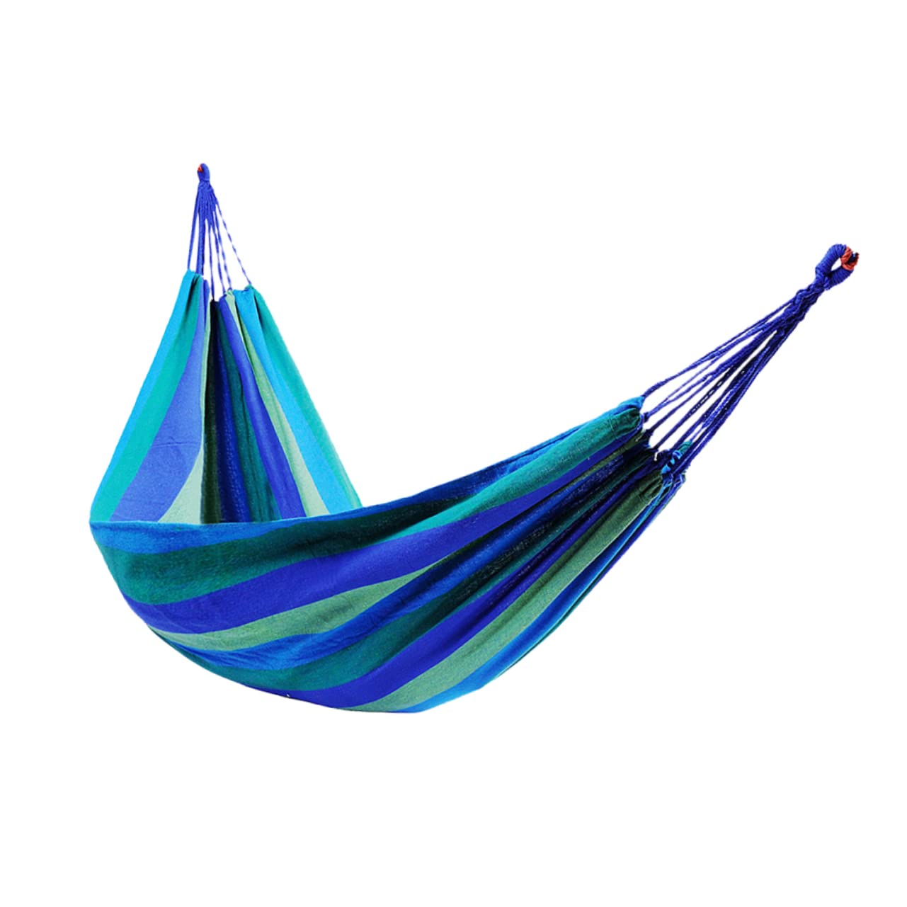Hamac suspendu toile double bleu de camping extérieur avec cordes