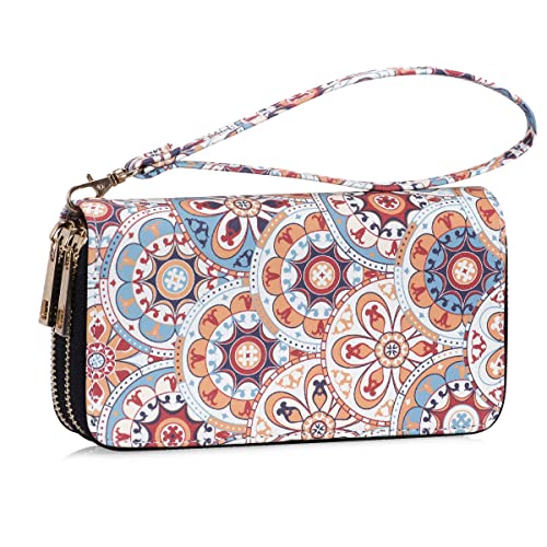 Image of XEYOU Double Zipper Long Clutch Wallet Cellphone Wallet for Women with Removable Wristlet Strap for Credit Card, Cash, Coin, Bill