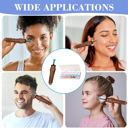 Ohrreiniger für Erwachsene, Ohrenreiniger Mensch, Ohrenschmalz Entferner, 360°spirale Silikon Ohrreiniger für Erwachsene und Kinder, Mit 16 Waschbaren Ersatzköpfen(Zwei Arten Von Ersatzköpfen)