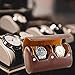 MR.OKAY 2 Watch Travel Case- Classic Leather Watch Case With Perfect Texture.Portable Watch Roll Or Organizer For Storage And Display. Luxury Gifts For Men, All Handmade by Artisans.
