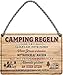 Produktbild Blechschilder Lustiger Spruch: Camping Regeln Deko Schild Geschenkidee für Camping Fans 18x12 cm