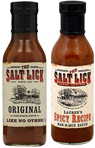 Salt Lick BBQ Sauce Assortment, one each of Original BBQ Sauce and Lauren's Spicy BBQ Sauce