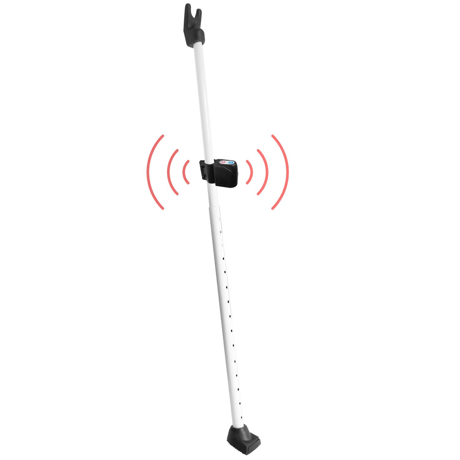 Securityman 2-in-1 Door Security Bar with Alarm & Sliding Door Stopper Security Bar with 120db Loud Alert Siren - Durable & Rugged Iron, Sturdy on Most Floors & Windows (Protects Against Scratches)