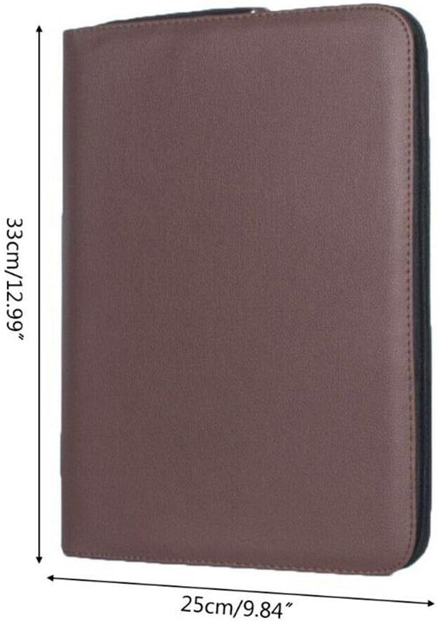 TEAMWILL Large Capacity Fountain Pen Case PU Leather Coffee Color 48 Slots Pouch Bag