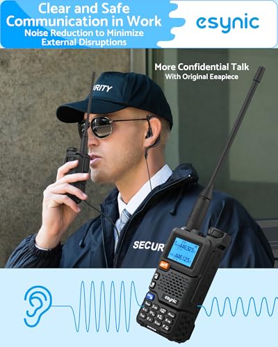 eSynic Professional 1PACK UV 5R Plus Walkie Talkie Support NOAA Weather Rechargeable 5KM Long Range 2 Way Radio With LCD Screen Dual Band VHF UHF as FM Radio for Indoor & Outdoor - Image 6