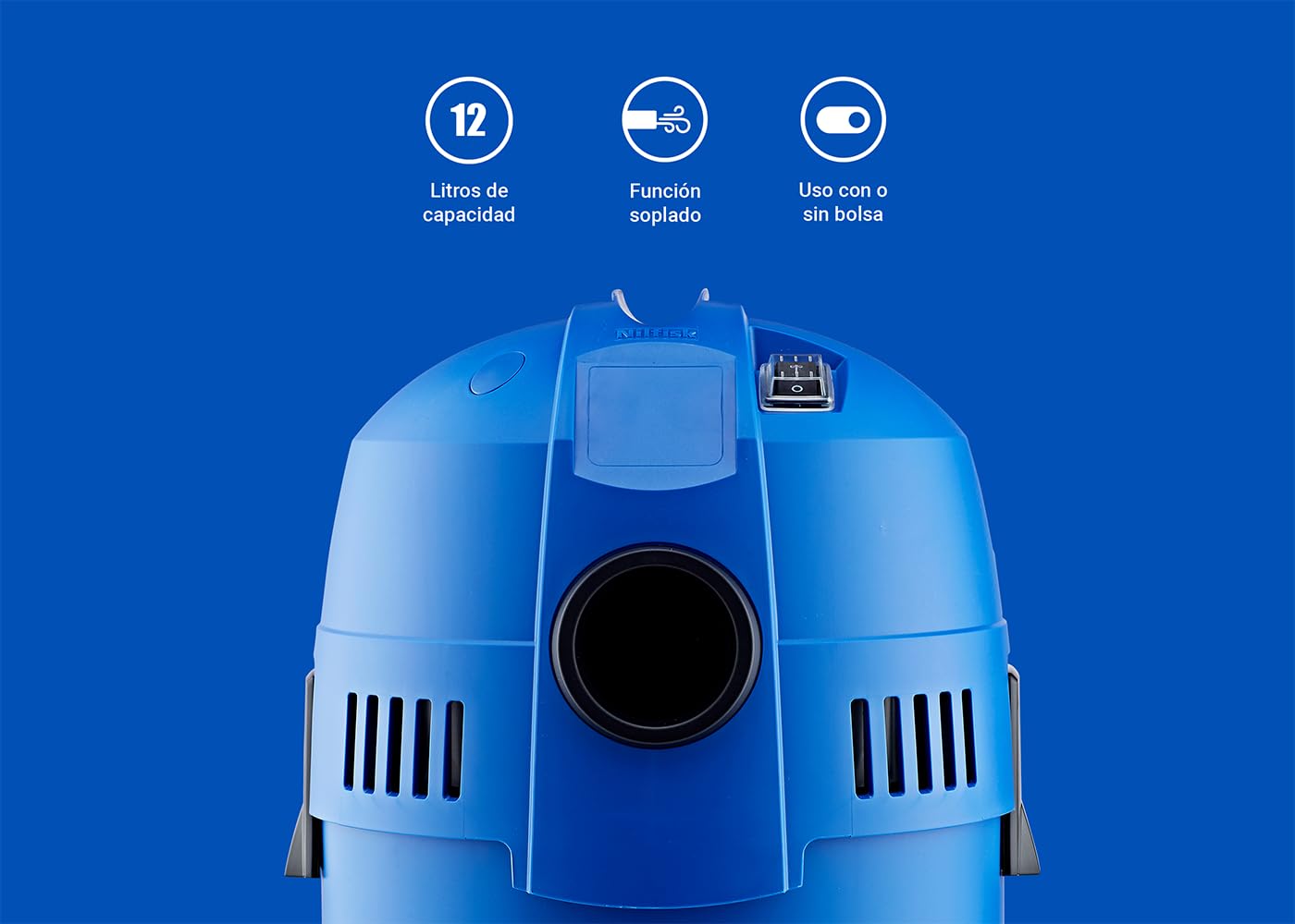 Nilfisk Buddy II 12L Aspirador de Agua y Polvo - Aspiradora de Bricolaje para Sólidos y Liquidos, Seco y Húmedo, Exterior e Interior (1200 W)