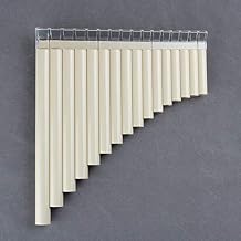 16/18 Pipes Pan Flute Pan Pipe C Key ABS Plastic Traditional Woodwind Musical Instrument for Beginner and Musical Lover 16 Pipes, White