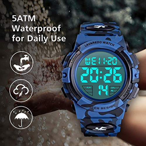 Image of L LAVAREDO Digital Men's Watch (Black Dial Black Colored Strap)
