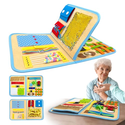 SOLIPECT Adult Dementia Fidget Blanket 11.8x20.3in Brown