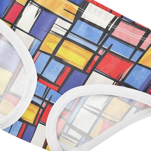ZZKKO Abstract Art Colorful Blocks Girls Underwear Toddler Panties for Girls Comfort Brief Size 2-8T3