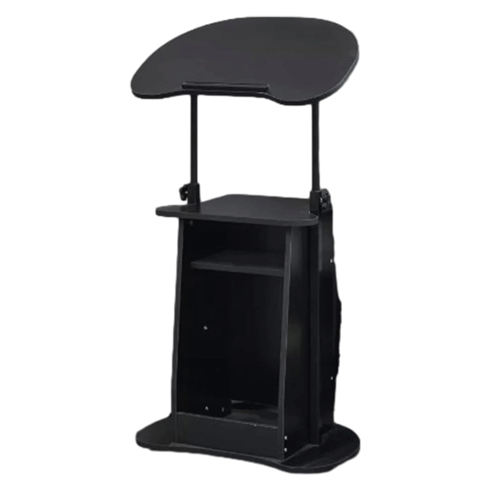 DUANHOZ Vertical Podium with 2 Storage Compartments Lecterns Adjustable Height Podium Stand Workstation Speaking Lectern (B)