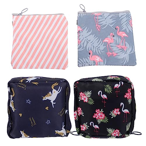 Vaguelly Bolsa De Almacenamiento De Toallas Sanitarias Para Niñas 4 Unidades De Viaje De Algodón Y Lino