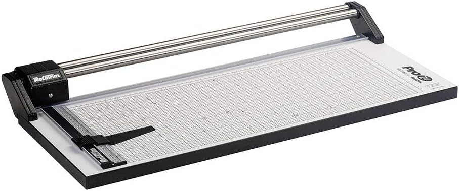 Pro 24 Inch Cut Professional Paper Cutter/Trimmer Precision Rotary Trimmer with Self-Sharpening Precision Steel Blades & Twin Stainless Steel Guide Rails (RCPRO24i)
