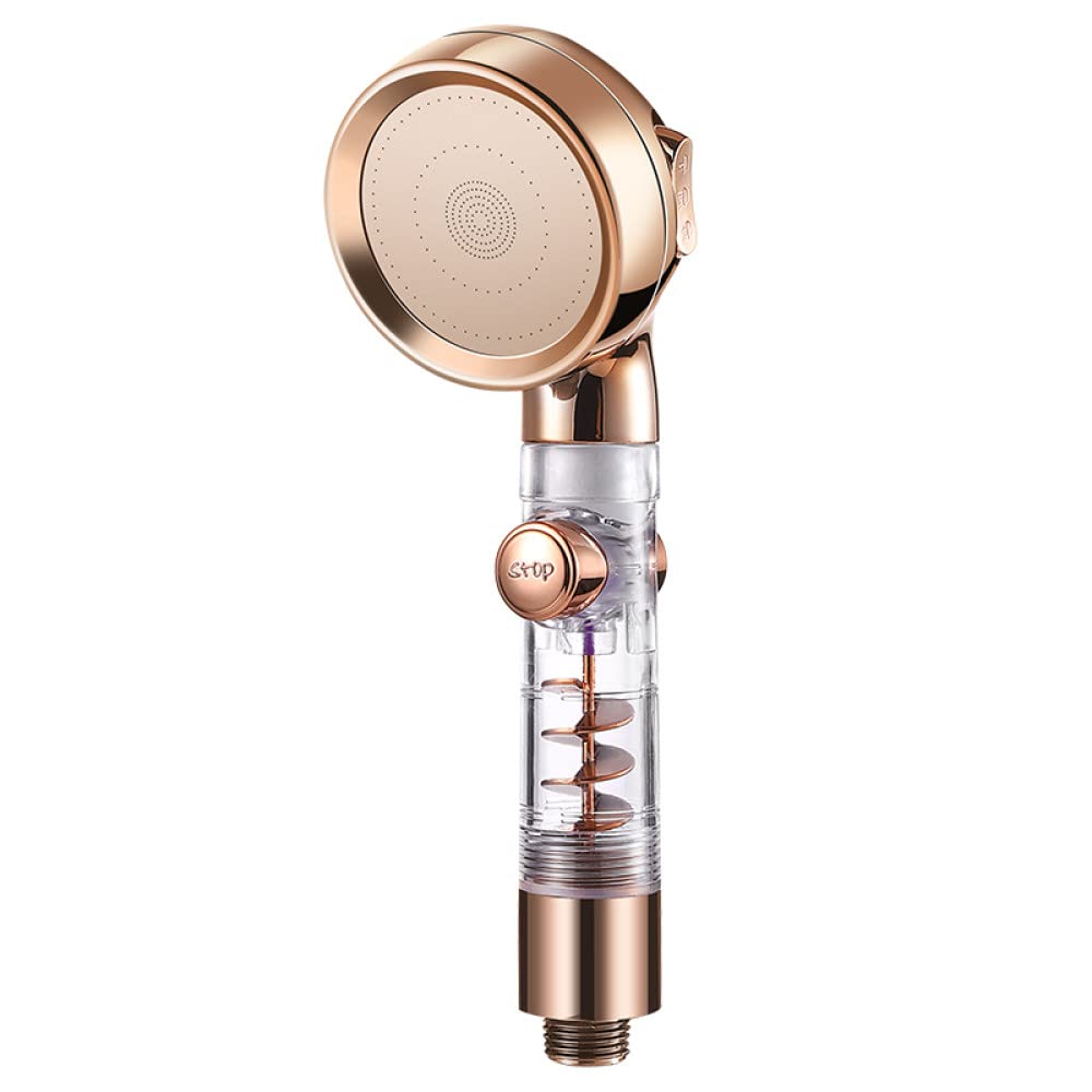 Pommeau de douche haute pression doré résout le manque de pression bouton stop