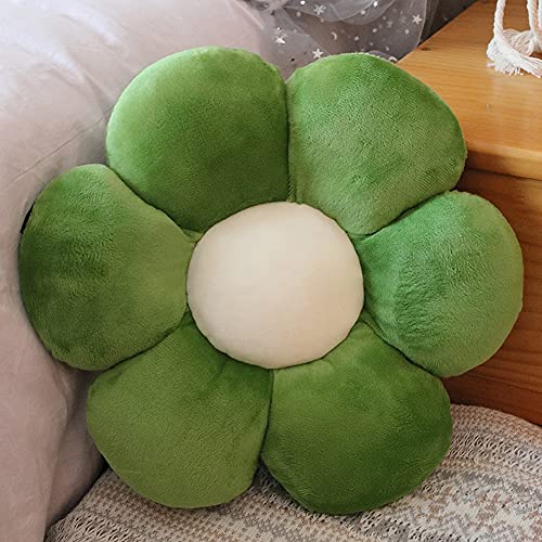 Image of RVA Sunflower Shaped 6 Kali Cute Preppy Decorative Throw Pillow|Floor Cushion with Fibre Filling for Aesthetic Decoration (T-Green, 25CM)