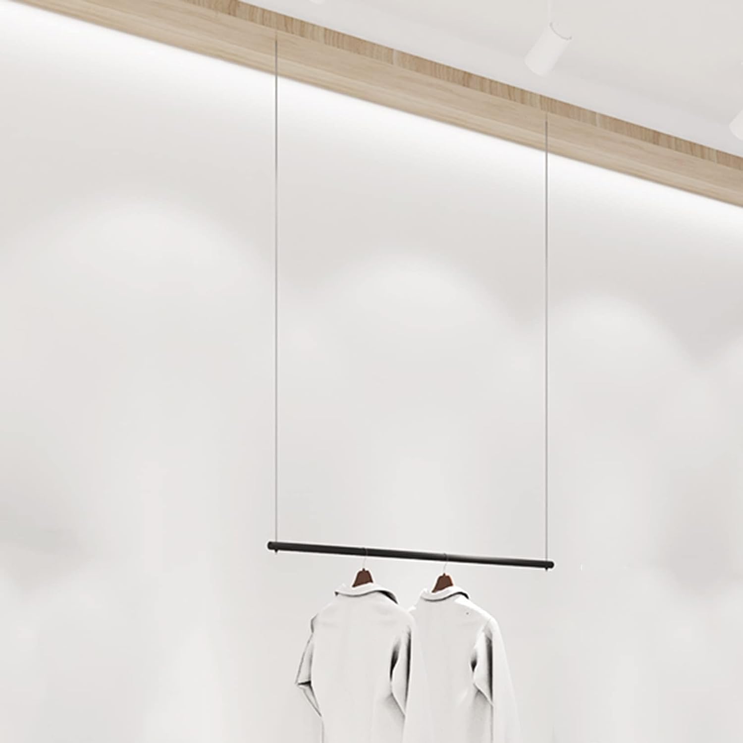 JKJZSALJ Clothes Rack, Height Adjustable Display Rack, Clothing Store, Ceiling Clothes Rack, Wedding Dress, Hanging Shelf, Wall Hanger, Commercial Room Organizer, Shelf,A,100cm