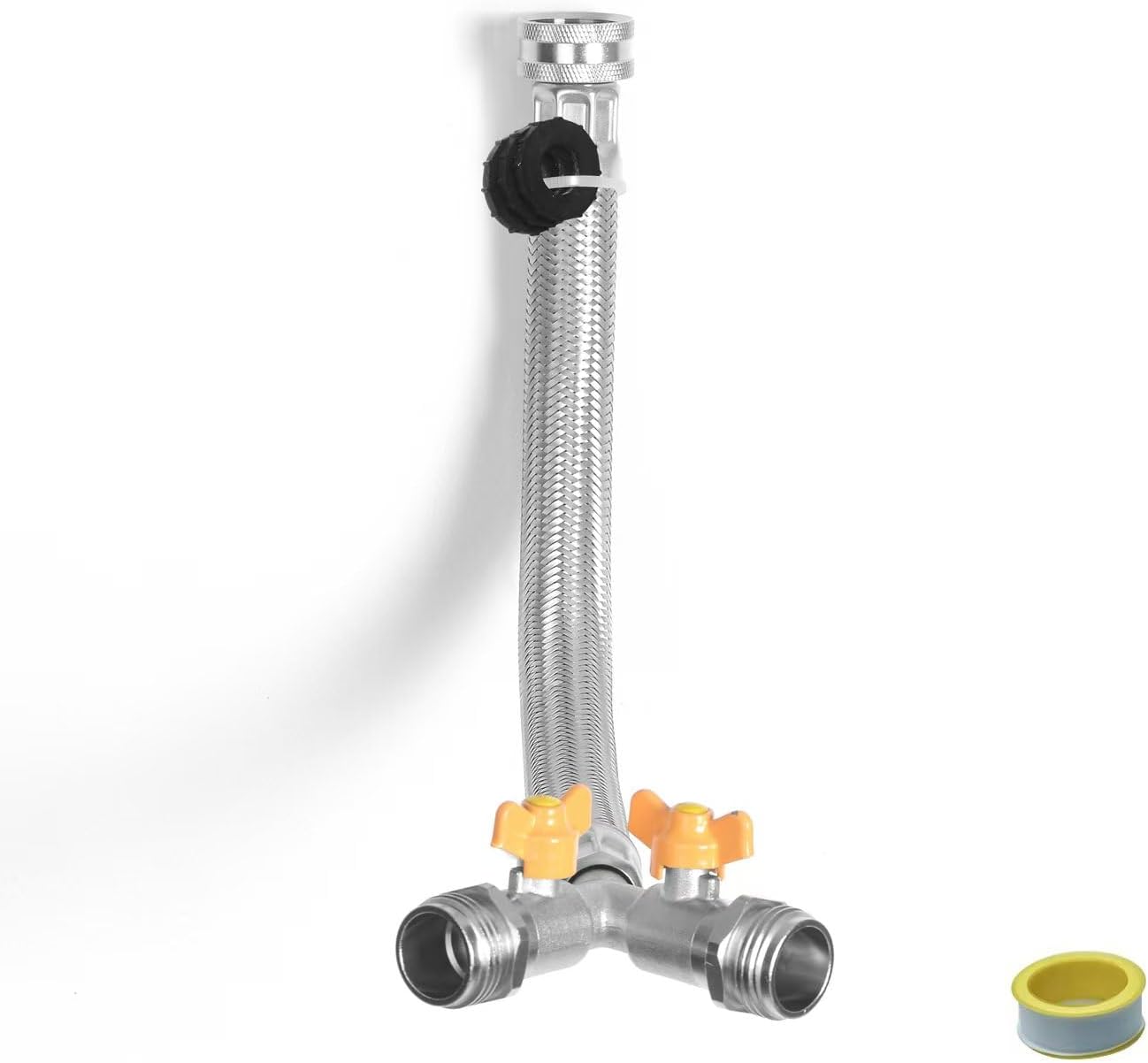 Garden Hose Splitter, 2-Way, 3/4" GHT Thread, 1FT Extension Tube Protector