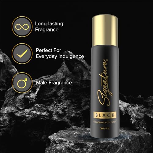 Image of Signature Black Deodorant Floral Aromatic Long Lasting Fragrance for Women Combo Pack of 2 (70 ml x 2)
