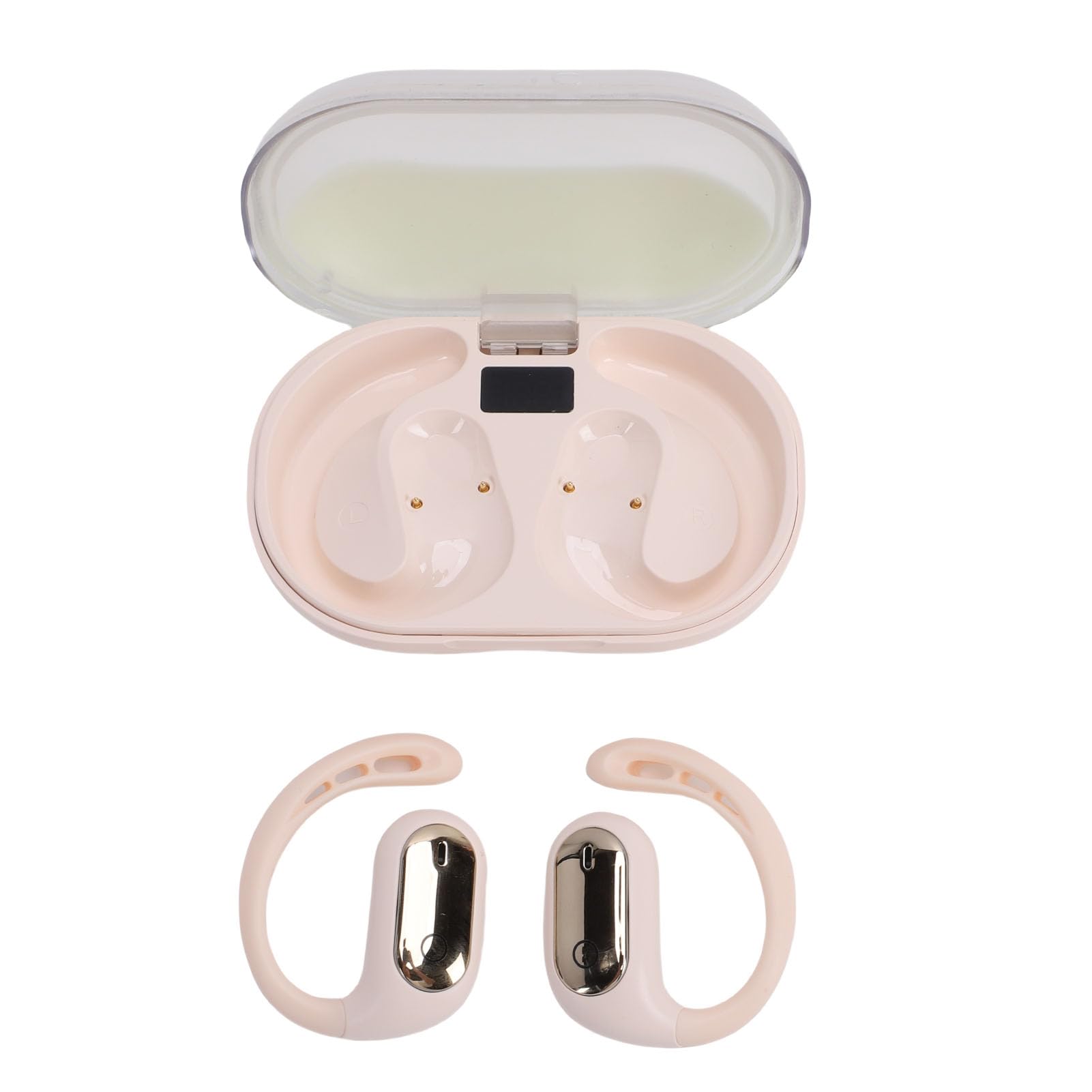 RiToEasysports Auricolari con Traduzione Intelligente Auricolari Wireless Ricaricabili con Suono Stereo con Effetto Luce Sabbia Fluente per Viaggiatori Plastica 2 Pezzi