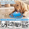 PetsHome Slow Feeder Dog Bowls & Lick Mat for Liquid and Thick Treat, Anti-Slip Dog Lick Bowl with Interactive Rolling Ball, 5/6 Cup Pup Licking Toy for Large Medium Small Dogs and Cats Blue #1