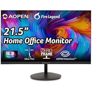 AOPEN 22SA2Q Hbi 21.5″ Full HD (1920 x 1080) Zero-Frame Gaming Office Monitor | AMD FreeSync Technology | Ultra-Thin Stylish Design | Up to 100Hz | 1ms (TVR) | Low Blue Light | Tilt | HDMI & VGA Ports