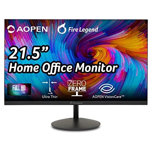 AOPEN 22SA2Q bi 21.5" Full HD (1920 x 1080) VA-Monitor | Ultra-Thin with ZeroFrame | Home or Office | AMD FreeSync | Up to 75Hz | 1ms-TVR | Ports: 1 x HDMI 1.4 & 1 x VGA (HDMI Cable Included)