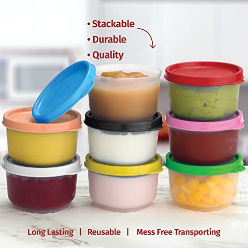 Signora Ware Reusable Plastic Food Storage Containers 8 Pack – 4 Oz. Stackable Airtight Leak Proof Food Containers For Snacks, Nuts, Baby Food, Picnics, Food Prep,Salad Dressing - Bpa Free #TOP6